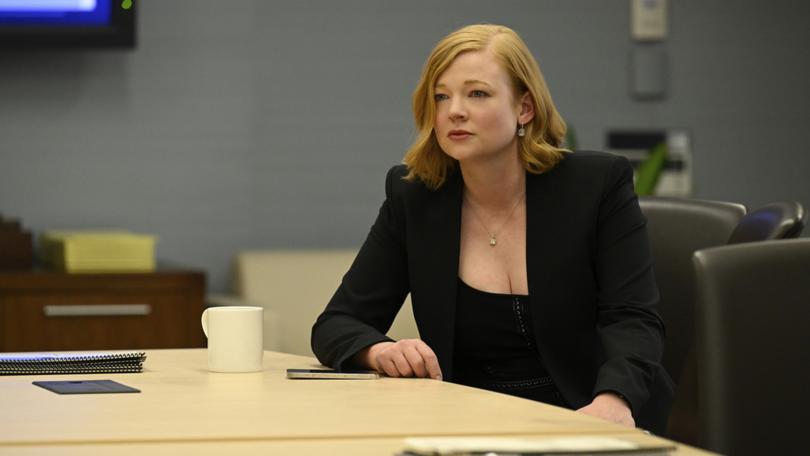 This image released by HBO shows Sarah Snook in a scene from "Succession" (HBO via AP)