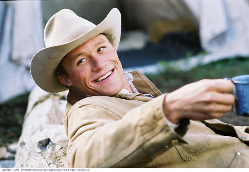 Heath Ledger in Brokeback Mountain.