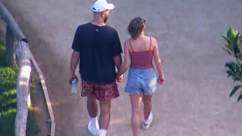 Taylor Swift and her boyfriend Travis Kelce pictured enjoying a Sydney Zoo together after Travis flow into Sydney this morning.