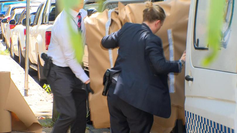 The scene outside Jesse Baird's home in Paddington, NSW