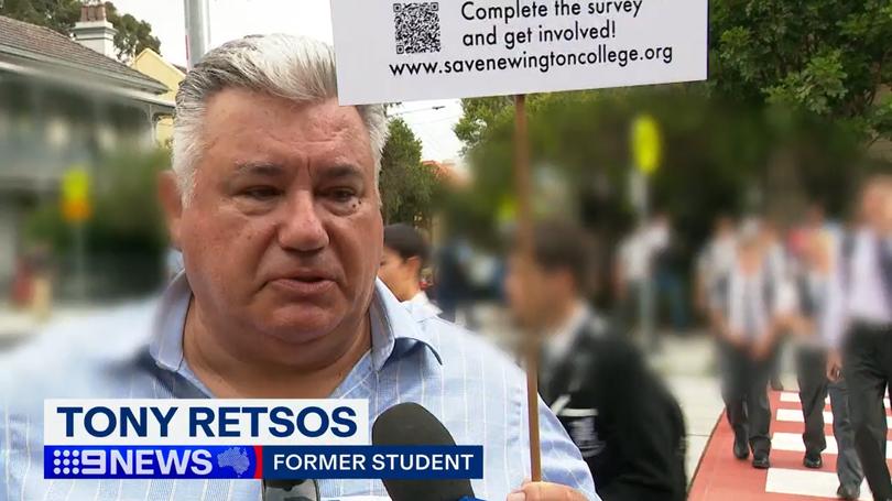 Parents and former students have protested outside Newington College, after the Sydney private school announced it would be going co-ed by 2033
