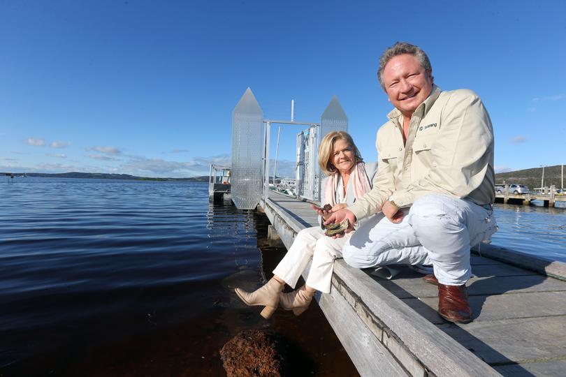 Nicola and Andrew Forrest at Oyster Harbour.