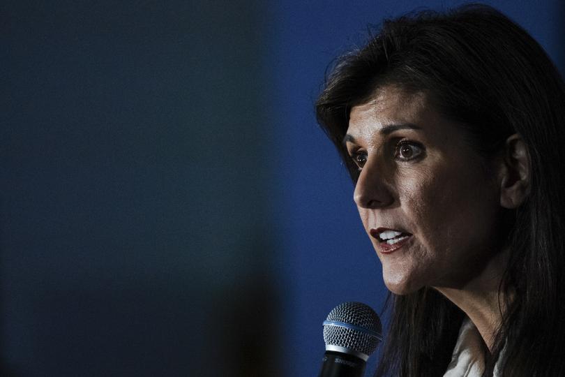 Former South Carolina Gov. Nikki Haley speaks during a campaign event at an American Legion in Rochester, N.H., on Wednesday, Jan. 17, 2024. (Sophie Park/The New York Times)