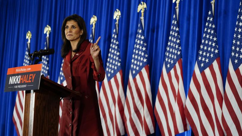 Republican presidential candidate Nikki Haley speaks during a South Carolina Republican primary night watch party.