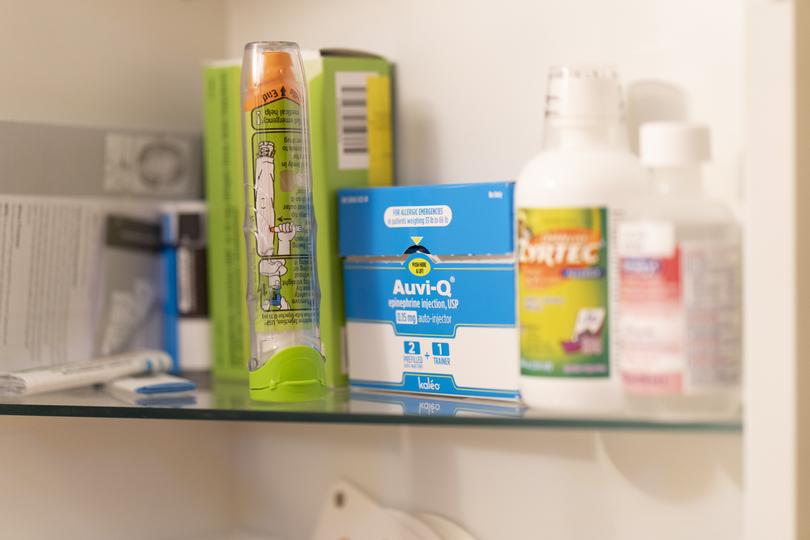 EpiPens shots to use in case of an emergency allergic reaction.