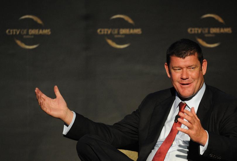 James Packer, Australian billionaire and Melco Crown co-chairman speaks during a press conference at the newly-opened City of Dreams mega-casino in Manila on February 2, 2015. Six gleaming golden towers surrounding a giant egg-shaped dome opened as the Philippines' newest playground for the obscenely rich on February 2, dwarfing the capital's vast slums.  AFP PHOTO/TED ALJIBE (Photo by Ted ALJIBE / AFP)