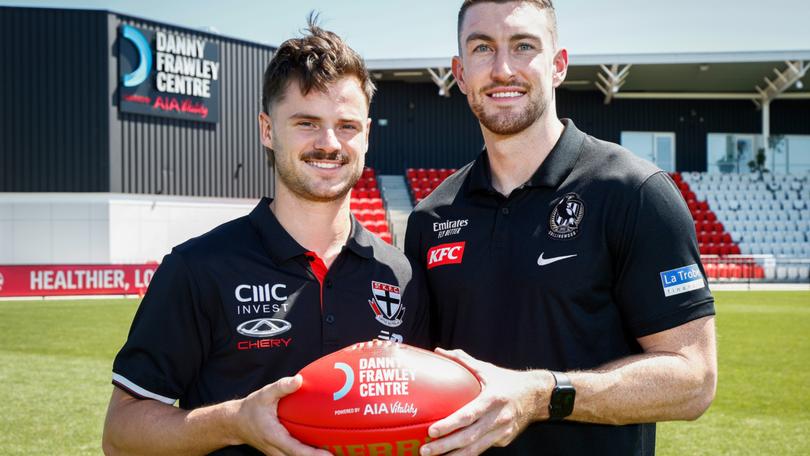 Jack Sinclair and Daniel McStay at the 2024 Spud's Game Announcement on Tuesday.