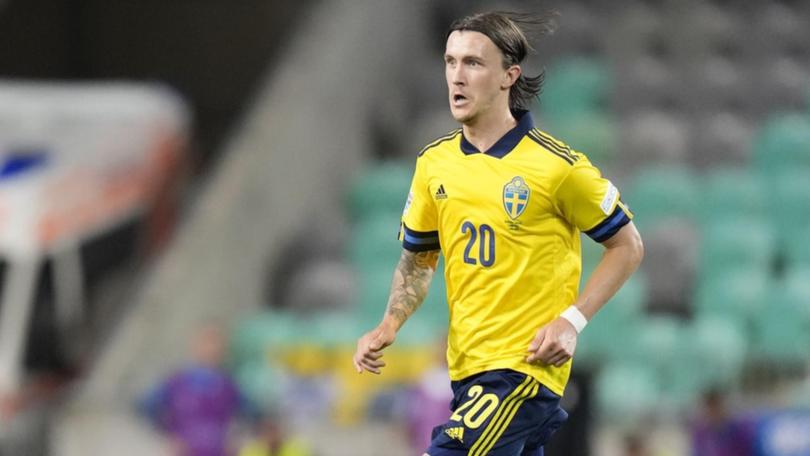 Kristoffer Olsson, seen in action for Sweden, has been hospitalised with an acute brain condition. (AP PHOTO)