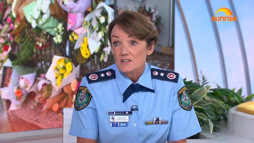 NSW Police Commissioner Karen Webb during an interview on Sunrise on Tuesday morning.