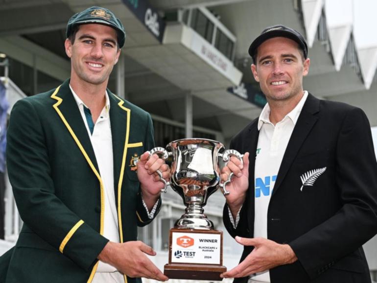 Aussie skipper Pat Cummins is looking forward to playing his first Test in NZ, starting on Thursday. (Andrew Cornaga/AAP PHOTOS)