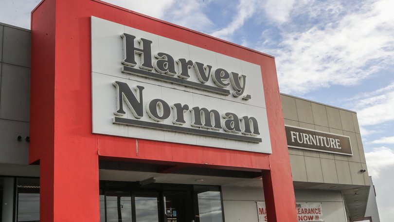 Harvey Norman has beat analyst earnings expectations, despite a significant drop in sales.