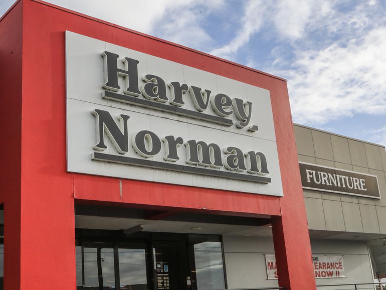 Harvey Norman has beat analyst earnings expectations, despite a significant drop in sales. 