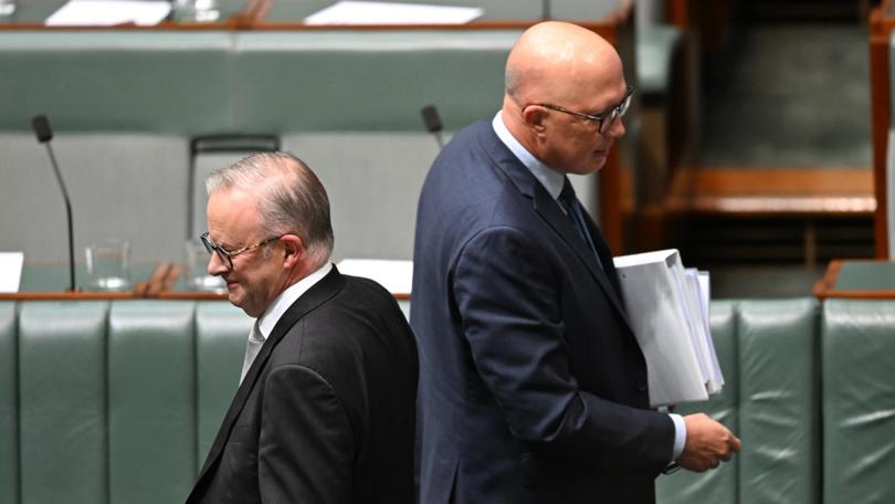 Prime Minister Anthony Albanese and Opposition Leader Peter Dutton during Question Time.