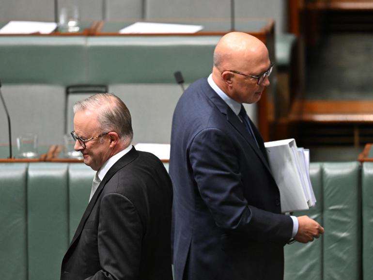 Prime Minister Anthony Albanese and Opposition Leader Peter Dutton during Question Time.