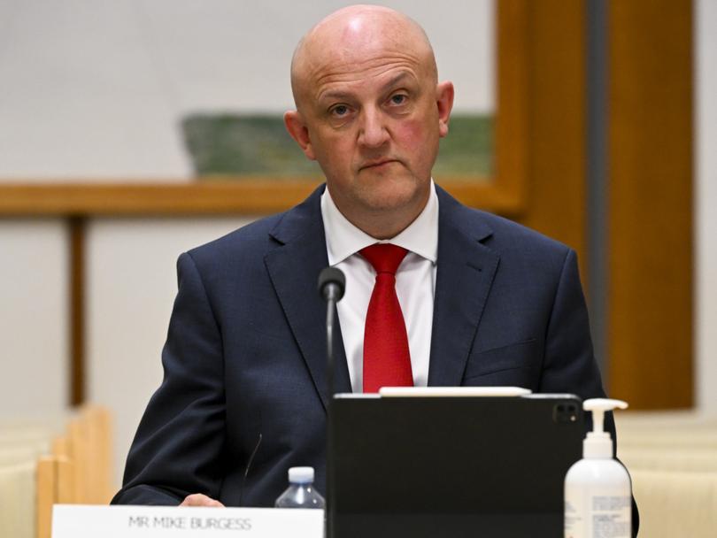 Director-General of ASIO, Mike Burgess appears before a Senate inquiry at Parliament House in Canberra, Monday, October 17, 2022. (AAP Image/Lukas Coch) NO ARCHIVING