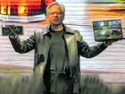 The chipmaker’s share value is approaching 2trn. Pictured: Nvidia president and CEO Jensen Huang.