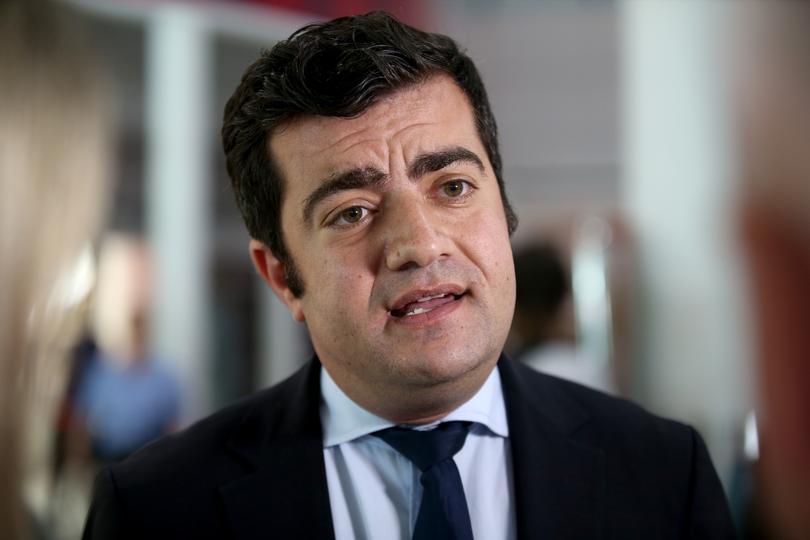 Senator Sam Dastyari racially abused in Melbourne pub. Arriving at Perth Airport. Picture: Sharon Smith The West Australian