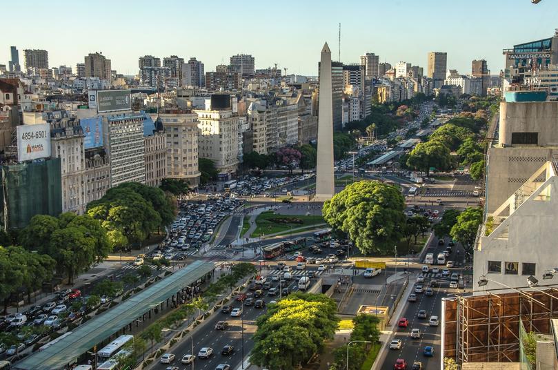 View of the Obelisk in Buenos Aires.