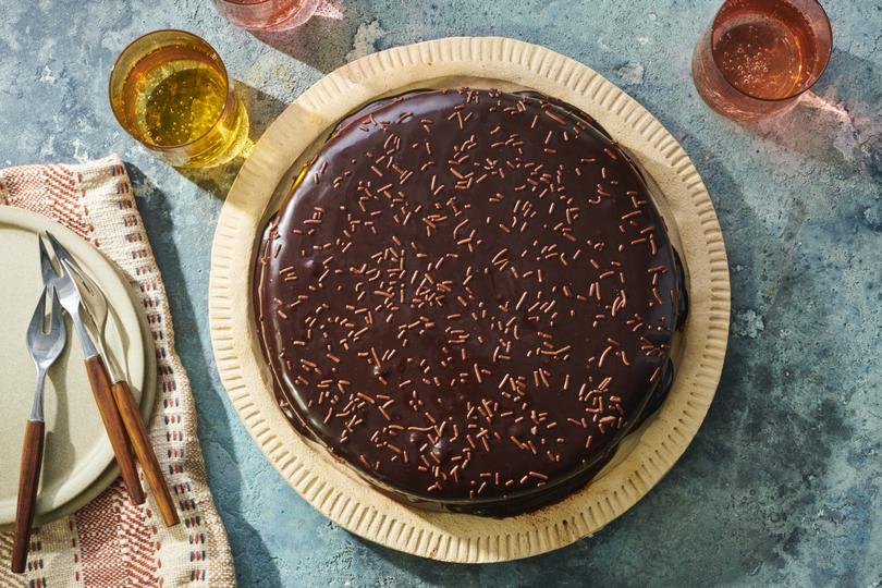 Bolo de cenoura (carrot cake) in New York, March 1, 2023. Bolo de cenoura comes together quickly in a blender and makes an unforgettable afternoon snack, Yewande Komolafe writes. Food styled by Roscoe Betsill. Props styled by Paige Hicks. (Kelly Marshall/The New York Times)