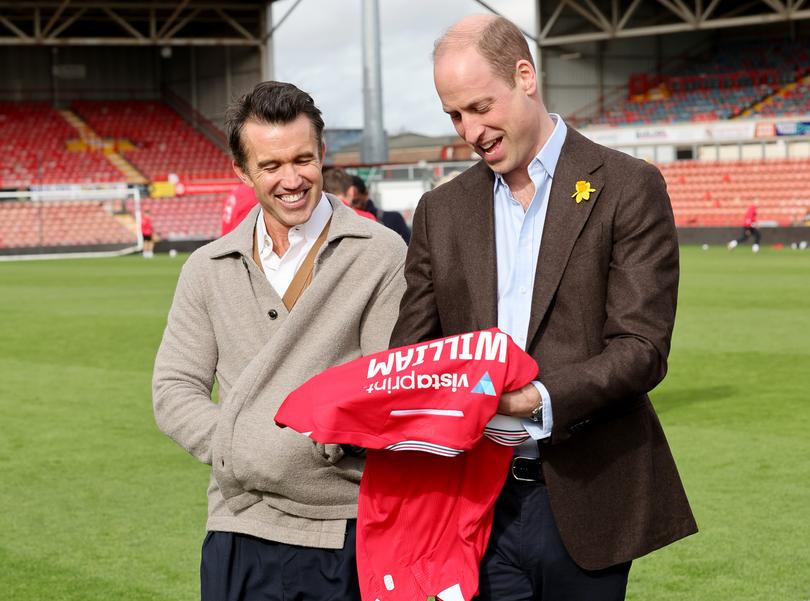 Chairman of Wrexham AFC Rob McElhenney and Prince William.