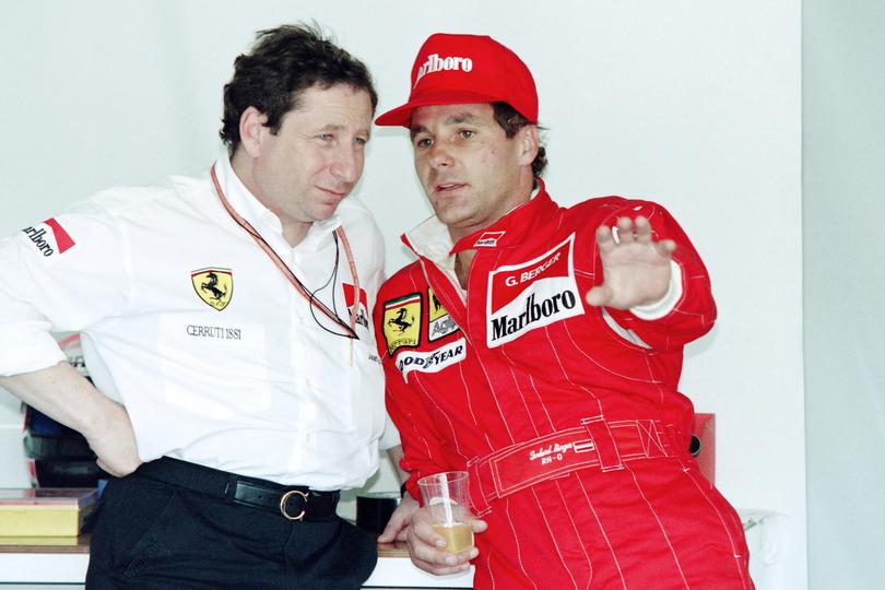 Austrian formula one driver Gerhard Berger after competing in 1994’s San Marino Grand Prix, just days after his Ferrari was stolen. 