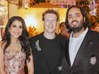 Mark Zuckerberg, centre, posing for a photograph with billionaire industrialist Mukesh Ambani's son Anant Ambani and his wife to be Radhika Merchant.