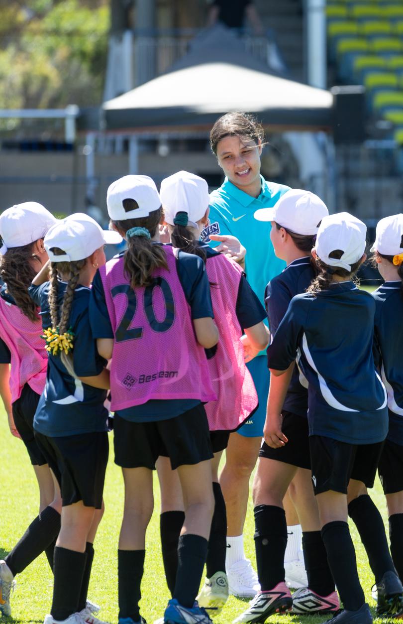Sam Kerr is a role model for younger players. 