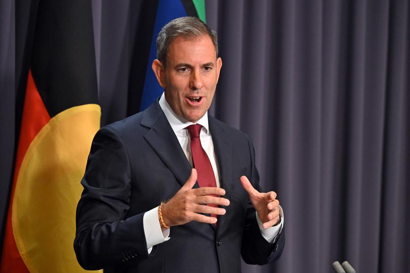 Treasurer Jim Chalmers at a press conference at Parliament House in Canberra, Monday, January 29, 2024. (AAP Image/Mick Tsikas) NO ARCHIVING