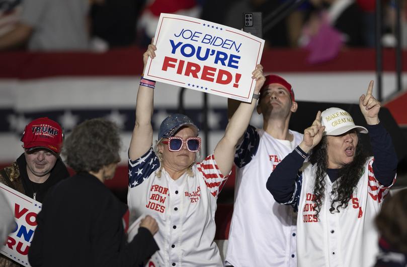 Supporters at a Trump rally.