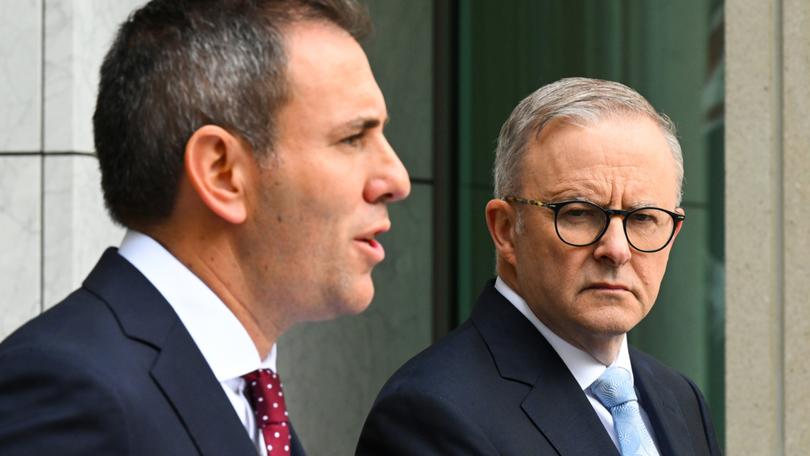 Five ministers have reportedly had funding submissions knocked back. Pictured: Jim Chalmers and Anthony Albanese. 