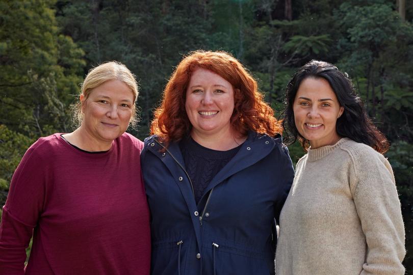 Jodi Matterson with Bruna Papandrea and The Dry author Jane Harper.