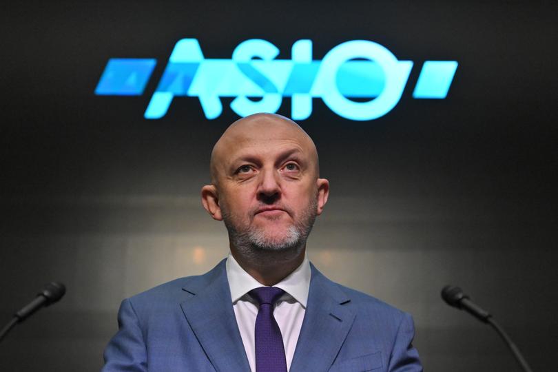 Australian Security Intelligence Organisation ASIO Director General Mike Burgess poses for a portrait ahead of his annual threat assessment speech at ASIO headquarters in Canberra, Wednesday, February 28, 2024. (AAP Image/Mick Tsikas) NO ARCHIVING