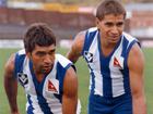 Jim Krakouer and Phil Krakouer at the height of their playing careers for North Melbourne in the 1980s.