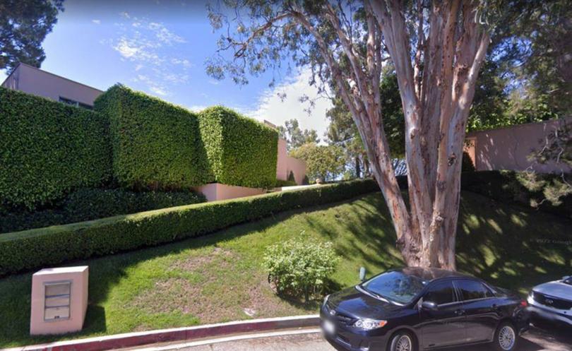 The entrance to Di Caprio's ultra private home in Los Angeles that he bought next door to his compound in 2022.