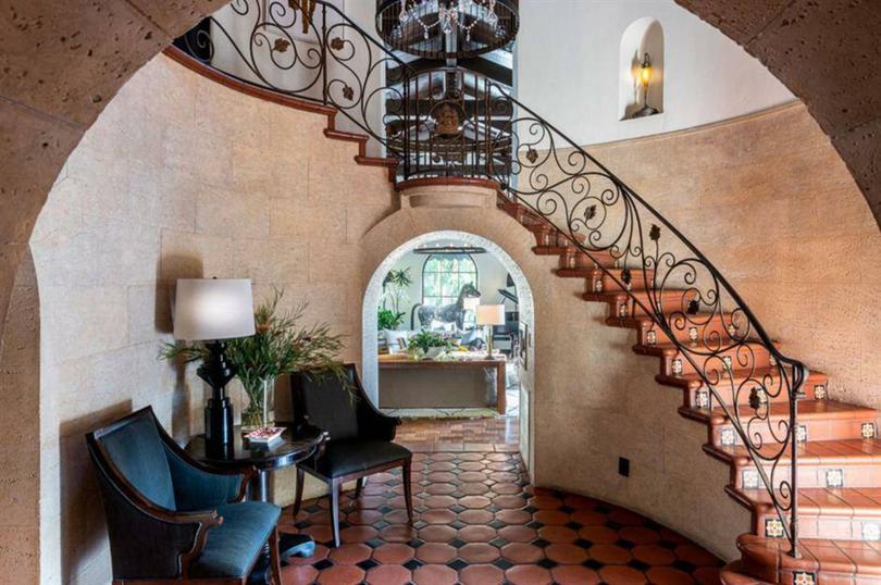 The Spanish-inspired entry foyer.