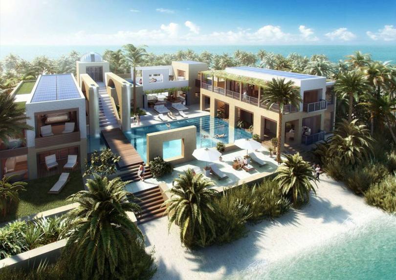 A rendered image of the planned eco resort.