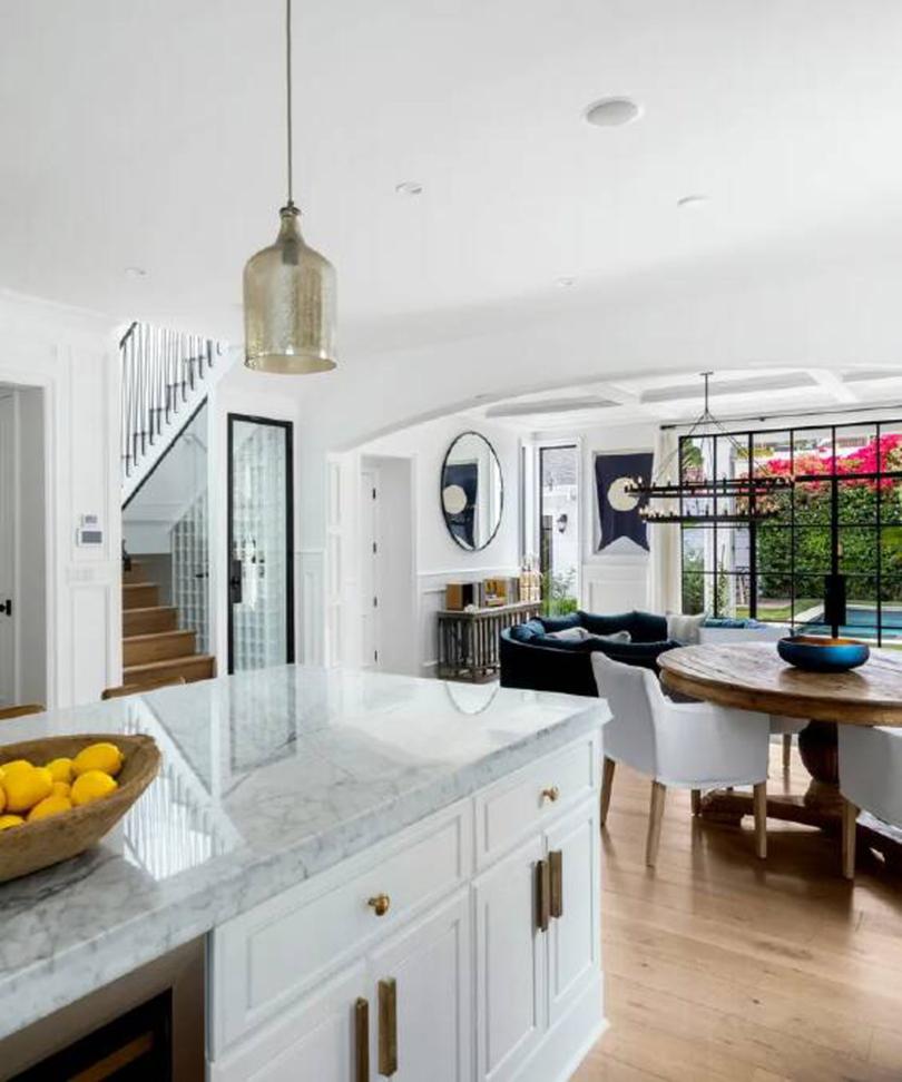 The kitchen inside Margot Robbie's Los Angeles home.