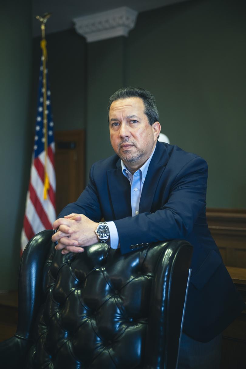 Eddie Trevio Jr., the top elected official in Cameron County, Texas, on Feb. 22, 2024. (Meridith Kohut/The New York Times)