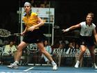 Australians Sarah Fitz-Gerald (l) and Michelle Martin contest the squash final at Kuala Lumpur 1998. 