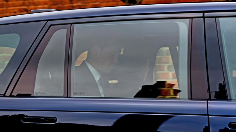 The Princess of Wales leaving Windsor Castle with Prince William.