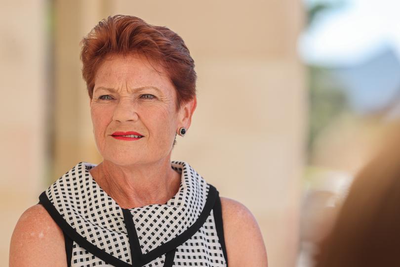 Pauline Hanson announces Ben Dawkins as One Nation candidate at Parliament House
