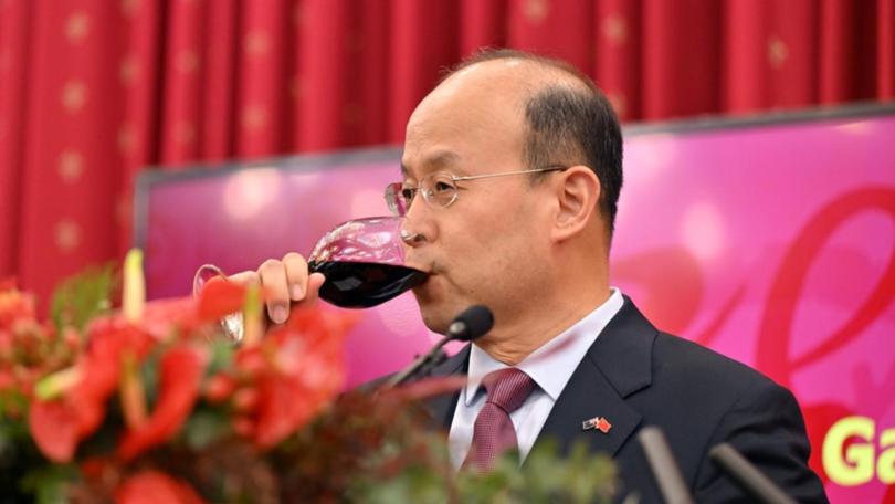 China Ambassador to Australia Xiao Qian says the wine tariff review is "moving on the right track". (Mick Tsikas/AAP PHOTOS)