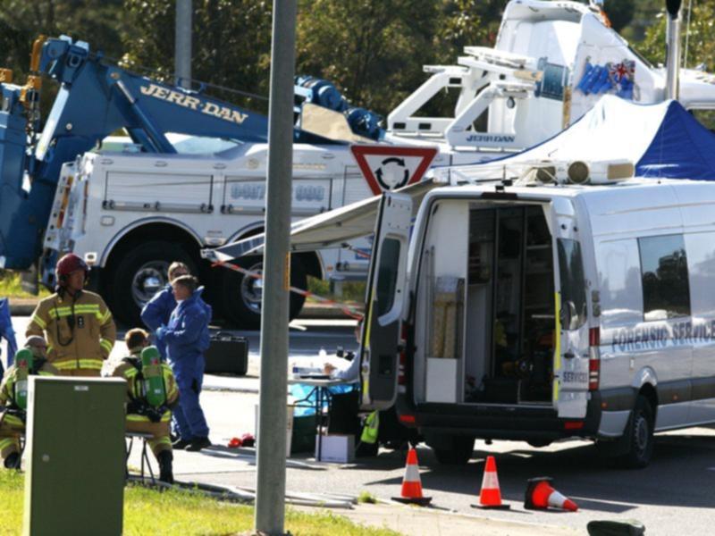 Emergency services at a crash scene