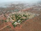 Photos posted to Facebook on Monday show the Rawlinna Station homestead surrounded by floodwaters.