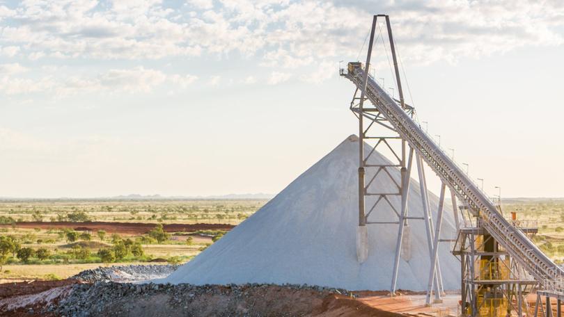 A stockpile of spodumene at Pilbara's Pilgangoora operation in the Pilbara.