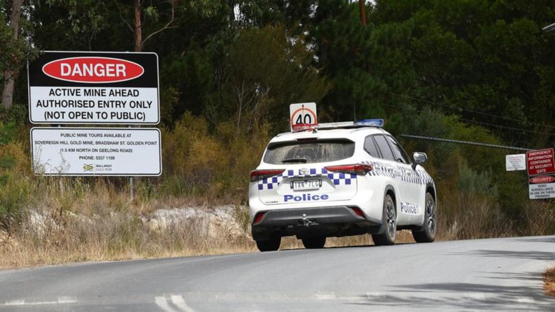 The rockfall at the Ballarat Gold Mine happened about 3km underground, Victoria Police say. 