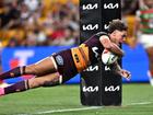 Reece Walsh scored two tries for the Broncos in their 28-18 NRL win over South Sydney. (Dave Hunt/AAP PHOTOS)