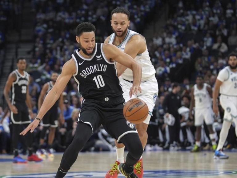 Brooklyn Nets guard Ben Simmons goes on the attack against Minnesota Timberwolves last month.