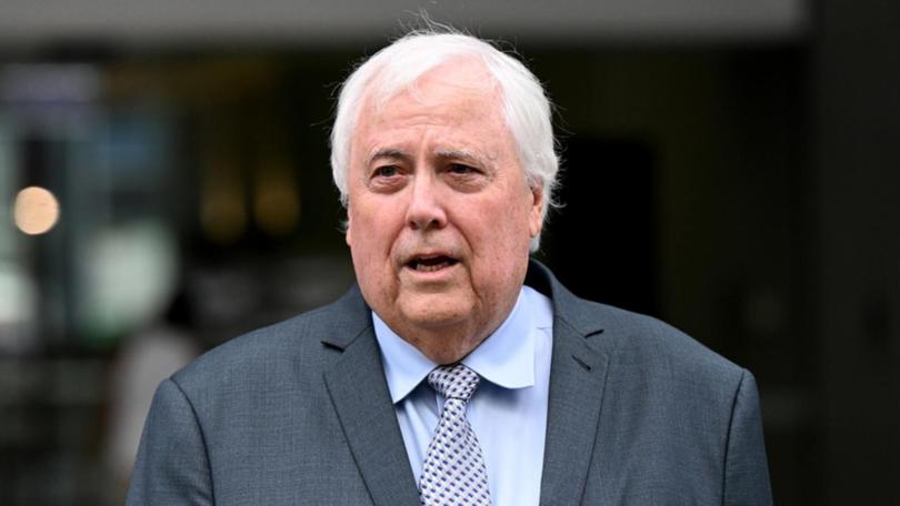 Clive Palmer outside the Brisbane Supreme Court,