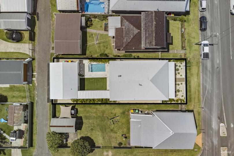 An aerial view of the property.